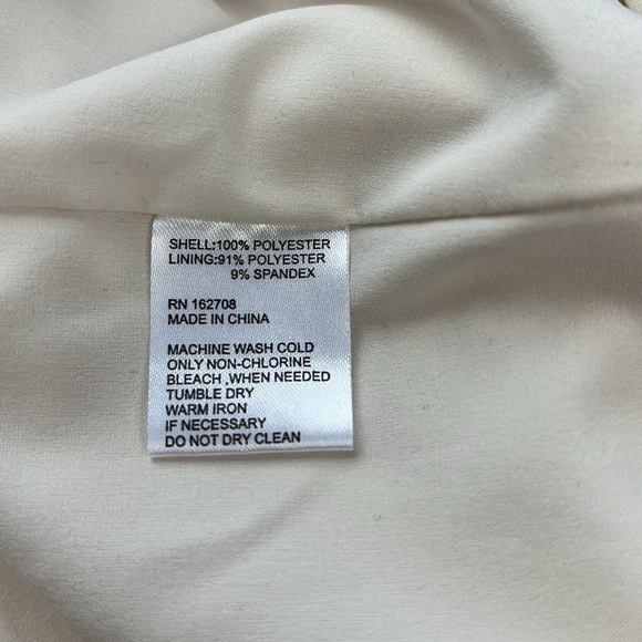 LDT Francesca Dress Ruffles Long Sleeve High Tie Collar Pockets Shift Ivory 8 - Picture 8 of 10